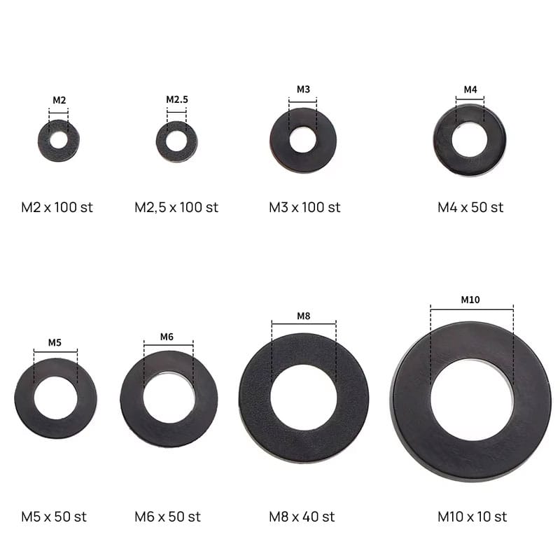 Assortimentsdoos met platte O-ringen - 8 maten - Afbeelding 4