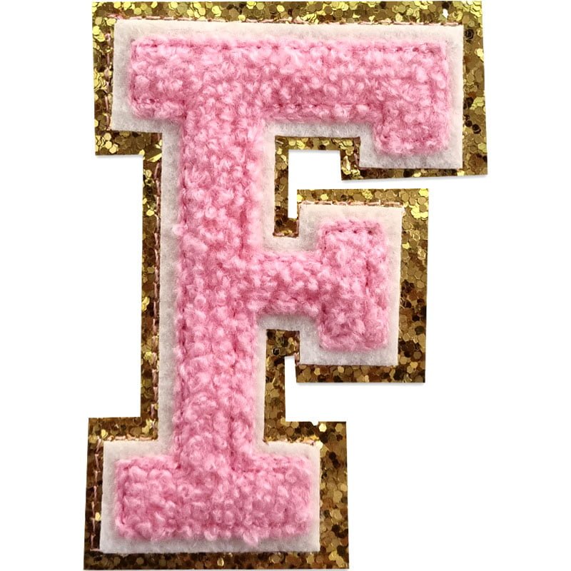 Applicaties met letters A-Z - Kies je letter - Roze/goud , F