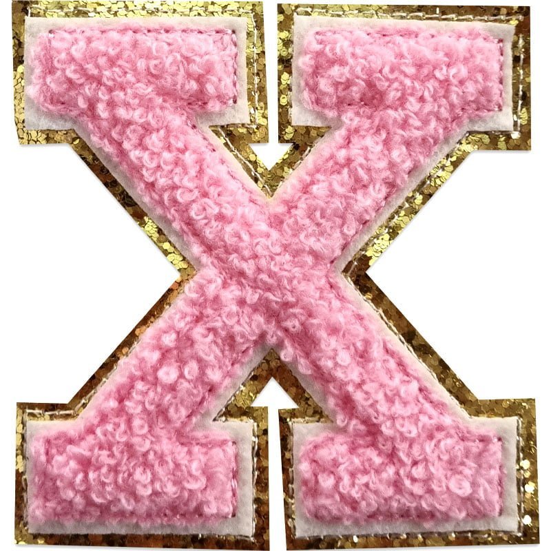 Applicaties met letters A-Z - Kies je letter - Roze/goud , X