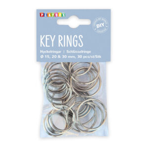 Sleutelringen in drie maten – 30-pack
